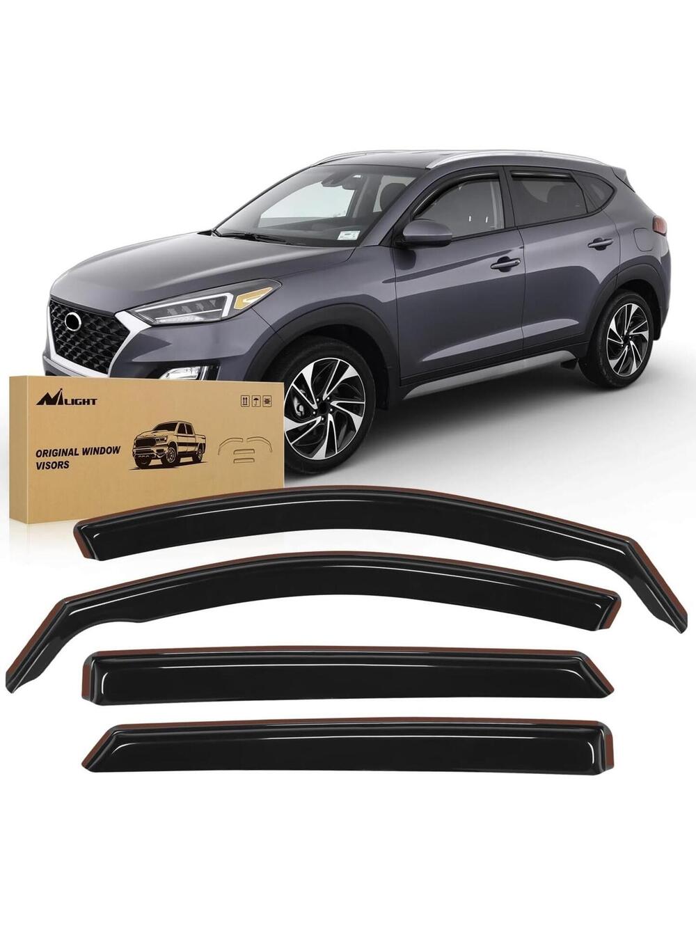 Window Rain Guards Hyundai Tucson 2016-2020 Deflectors Visor 17 18 19 NiLight 4x